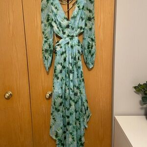 Floral print, small maxi, dress, and silk!!!!